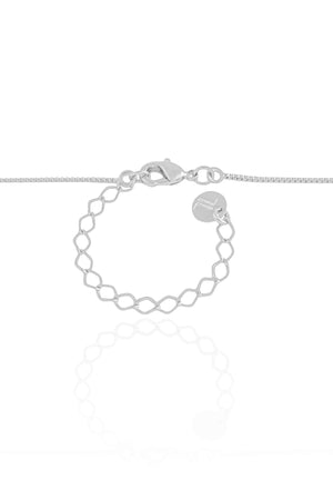 Gargantilha Veneziana Letra F 1.7 cm Bolha Ródio Branco - 45 cm