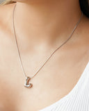 Gargantilha Veneziana Letra G 1.7 cm Bolha Ródio Branco - 45 cm