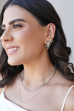 Brinco Argola Tubo Lisa 2.8 cm Ródio Branco