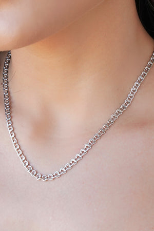 Choker Elos Nó Ródio Branco