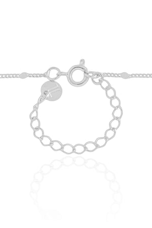 Gargantilha Grumet Longa Plaquinhas Ródio Branco - 80 cm