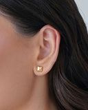 Brinco Flor Lisa 8 mm Banhado a Ouro 18K