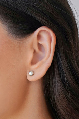 Brinco Redondo Liso 6 mm Ródio Branco