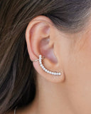 Ear Cuff Cravejado Cristal Ródio Branco