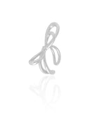 Anel Ajustável Laço Tamanho M Ródio Branco