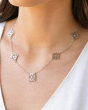 Gargantilha Inspiração Marcas Ródio Branco - 45 cm