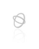 Anel em X Cravejado Cristal Tamanho 21 Ródio Branco