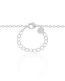 Gargantilha Elos Americanos Trevo Vazado Ródio Branco - 45 cm