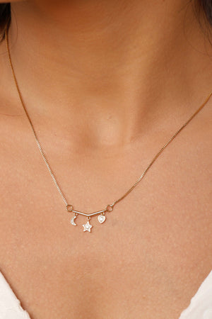 Gargantilha Veneziana Céu Pontos de Luz Cristal Banhado a Ouro 18K - 45 cm