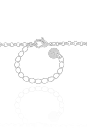 Gargantilha Gravata Elos Pontos de Luz Cristal Ródio Branco - 50 cm