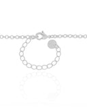 Gargantilha Gravata Elos Pontos de Luz Cristal Ródio Branco - 50 cm