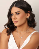 Brinco Argola Click Estrelas Cravejada Cristal 1.1 cm Ródio Branco