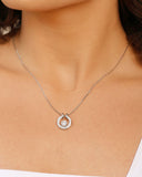 Gargantilha Redondo Cravejado Ponto de Luz Cristal Ródio Branco - 45 cm