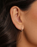 Brinco Argola Click Cravejado Cristal 1.5 cm Banhado a Ouro 18K