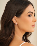 Brinco Argola Click Oval Lisa 1.5 cm Ródio Branco