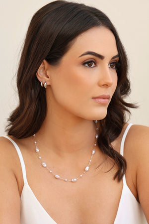 Brinco Argola Click Lisa 1.1 cm Ródio Branco