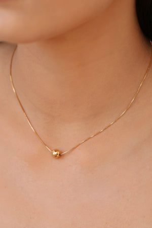 Gargantilha Veneziana Bola Lisa 8 mm Banhado a Ouro 18K - 40 cm