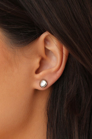 Brinco Redondo Liso 8 mm Ródio Branco