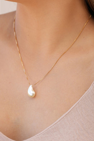 Gargantilha Veneziana Gota Pérola 1.8 cm Banhado a Ouro 18K - 45 cm