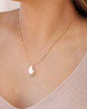 Gargantilha Veneziana Gota Pérola 1.8 cm Banhado a Ouro 18K - 45 cm