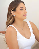 Brinco Gota Cravejado Cristal 1.5 cm Ródio Branco