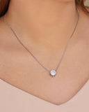 Gargantilha Veneziana Redondo Cravejado Cristal Ródio Branco - 45 cm