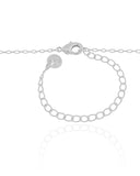 Gargantilha Elos Trevos Cravejados Cristal Ródio Branco - 45 cm