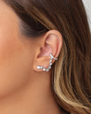 Ear Line Pontos de Luz Cristal Ródio Branco