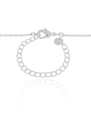 Gargantilha Elos Trevo Riscado e Madrepérola Ródio Branco - 50 cm