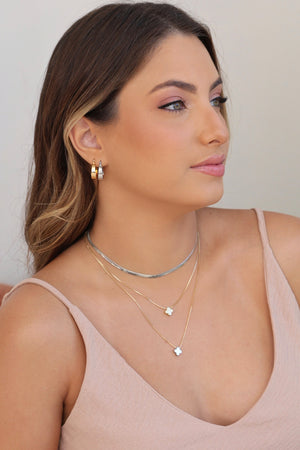 Gargantilha Dupla Trevo Mix de Banhos Banhado a Ouro 18K