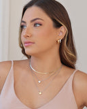 Gargantilha Dupla Trevo Mix de Banhos Ródio Branco