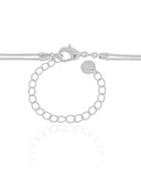 Gargantilha Dupla Trevo Mix de Banhos Ródio Branco