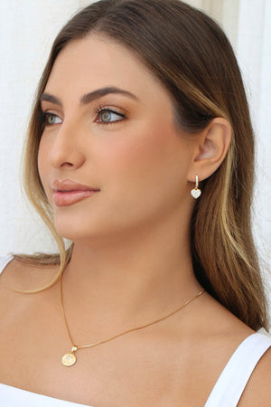 Gargantilha Eu Amo Ser Mãe Coração Cristal Banhado a Ouro 18K - 45 cm