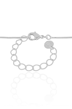 Gargantilha Eu Amo Ser Mãe Coração Cristal Ródio Branco - 45 cm