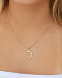 Gargantilha Mãe e Filho Cravejado Cristal Banhado a Ouro 18K - 45 cm