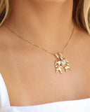 Gargantilha Filho Meninas Mix de Banhos Coração Cristal Banhado a Ouro 18K - 45 cm