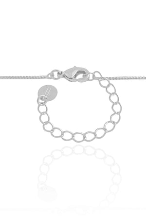 Gargantilha Filho Meninos Mix de Banhos Coração Cristal Ródio Branco - 45 cm