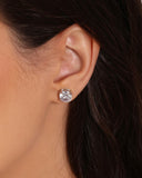 Brinco Ponto de Luz Cristal 8 mm Ródio Branco