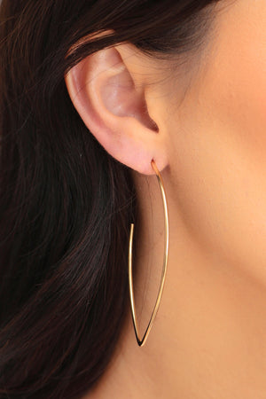 Brinco Elíptico Fio 7.1 cm Banhado a Ouro 18K