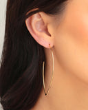 Brinco Elíptico Fio 7.1 cm Banhado a Ouro 18K