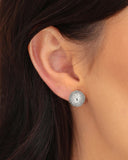 Brinco Bola Tela 1.1 cm Ródio Branco