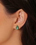 Conjunto Gota Turmalina Banhado a Ouro 18K