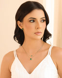 Conjunto Gota Turmalina Ródio Branco