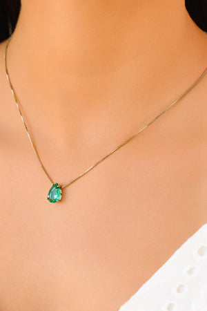 Conjunto Gota Turmalina Ródio Branco