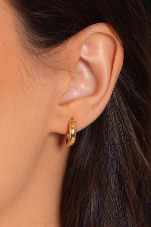 Brinco Argola Click Lisa 1.4 cm Banhado a Ouro 18K