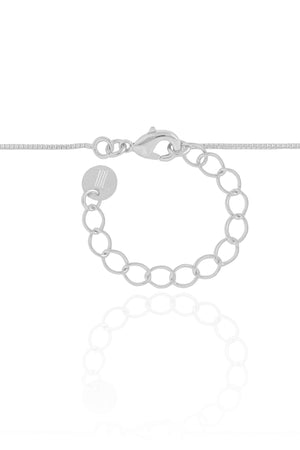 Gargantilha Veneziana Cruz Coração Cravejado Cristal Ródio Branco - 45 cm