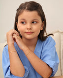 Pulseira Infantil Pérolas 3 mm Banhado a Ouro 18K