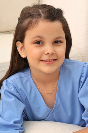 Gargantilha Infantil Veneziana Bolinha Lisa 4 mm Ródio Branco