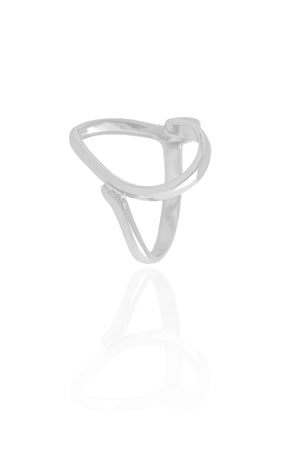 Anel Coração Vazado Tamanho 18 Ródio Branco