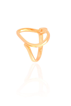 Anel Coração Vazado Tamanho 21 Banhado a Ouro 18K